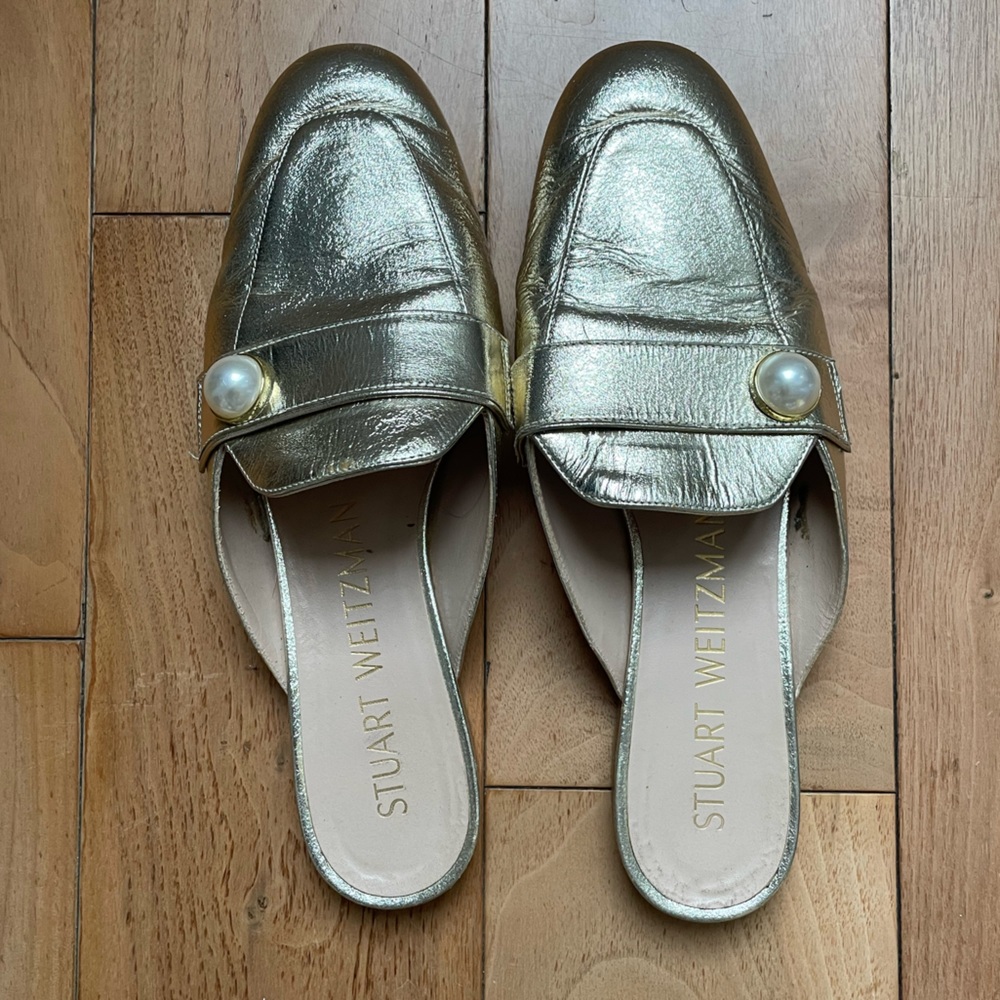 Stuart Weitzman Payson Pearl Slide Flat